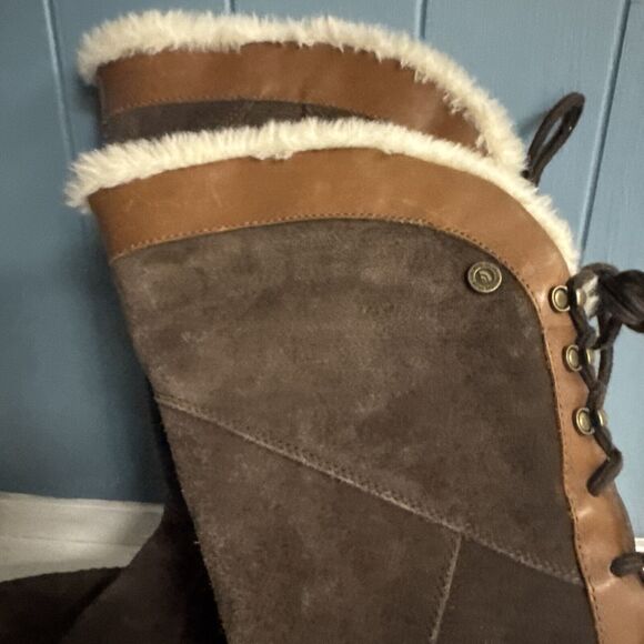 THE NORTH FACE PrimaLoft Brown SUEDE 200 GRAM INSULATED WATERPROOF BOOTS Size 9 - Picture 3 of 13